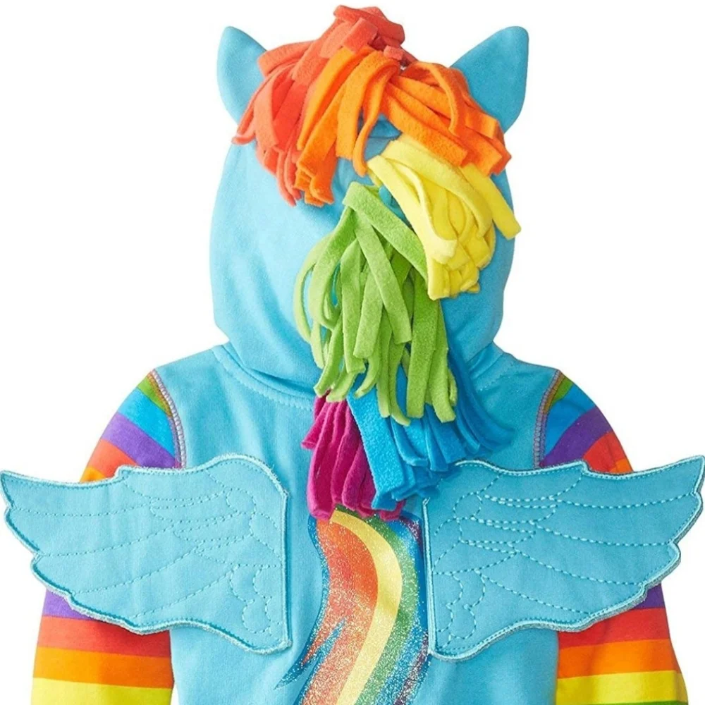 My Little Pony Girls' Little Rainbow Dash Blue Multi Colored Hoodie - Picture 9 of 10
